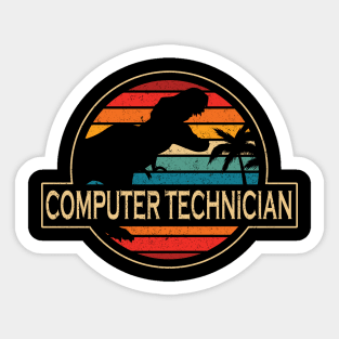 Computer Technician Dinosaur Sticker